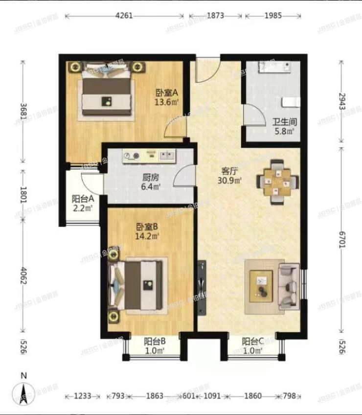 朝阳区 百子湾家园306号楼1层2单元102室