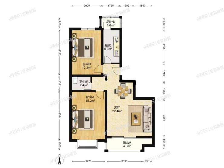 丰台区 富锦嘉园一区1号楼2层3单元202室