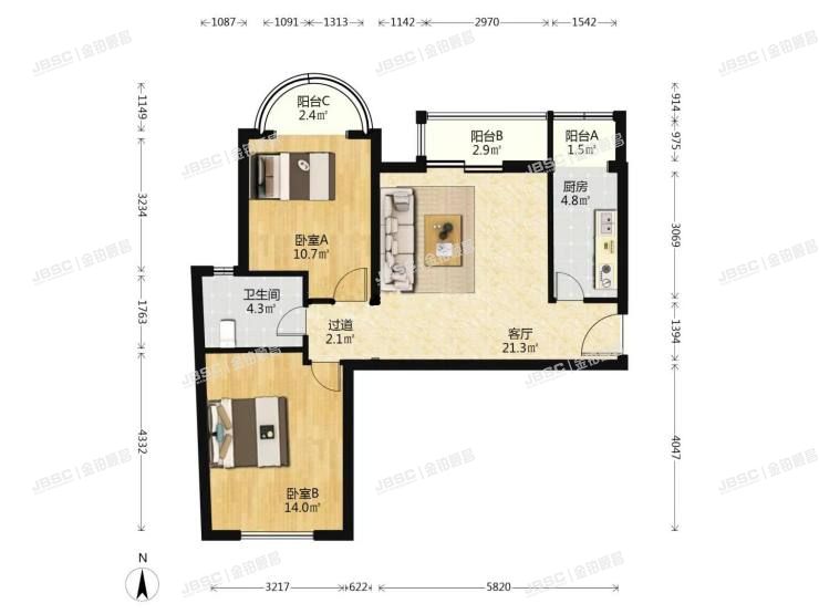 丰台区 丰桥路7号院11号楼12层6单元1201号（三环新城）