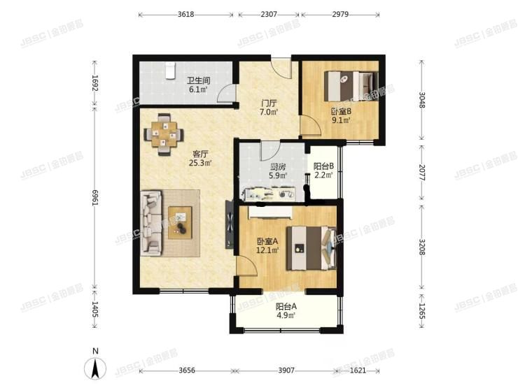 大兴区 宏大北园6号楼2层2单元203室