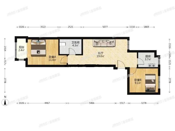 房山区 汇商东路1号院7号楼12层2单元1206室（清苑嘉园）