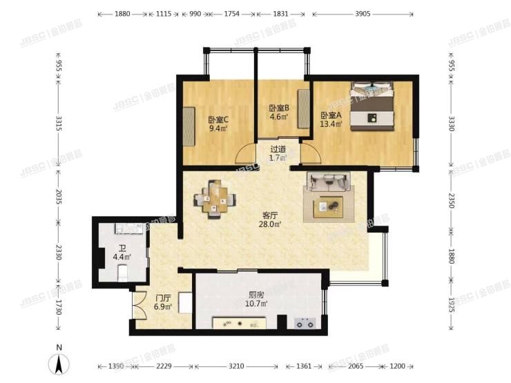 丰台区 紫芳园三区2号楼15层2单元1505室