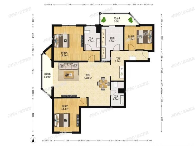 丰台区 恒松园5号楼22层2201室