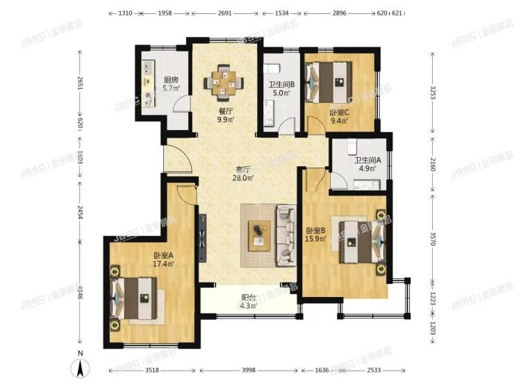 大兴区 文化园西路8号院15号楼15层1单元1801室（林肯公园）