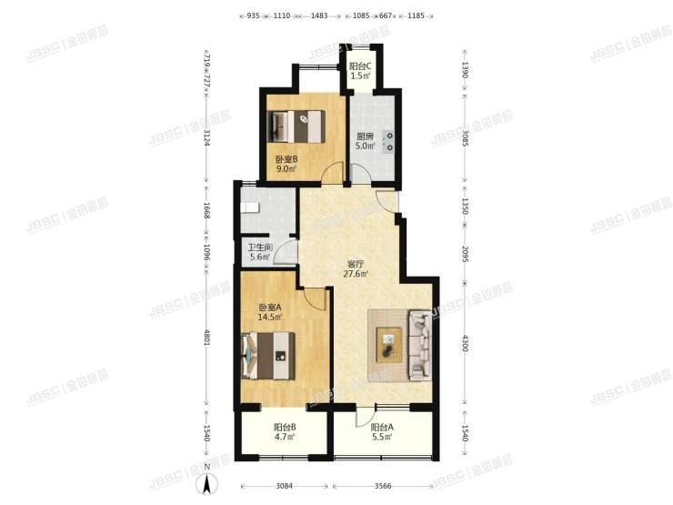 房山区 广阳中路1号院一区7号2层5单元202室（原香小镇）