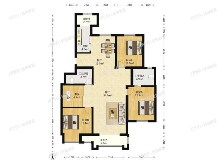 大兴区 西红门北一街1号院14号楼15层3单元1501室（鸿坤理想城礼域府）