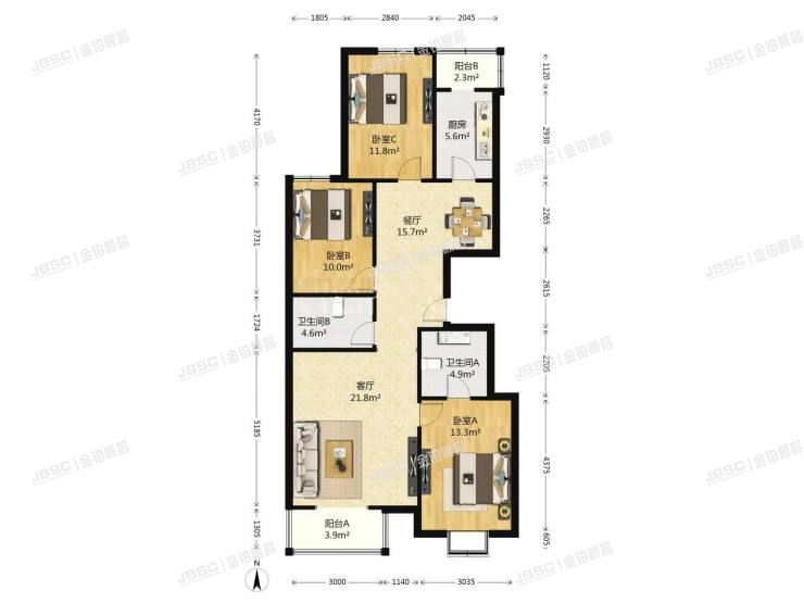 大兴区 郁花园三里5号楼15层3-1501室