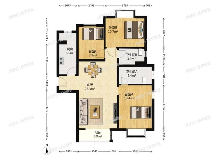 大兴区 纪百户街18号院10号楼20层1单元2001室（明发雅苑）