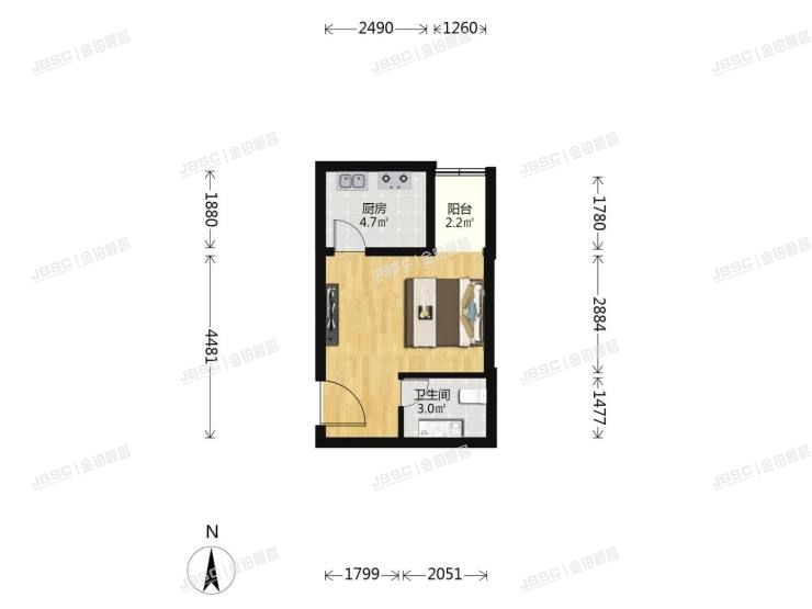 丰台区 北甲地路2号院4号楼2层211室（玺萌鹏苑）