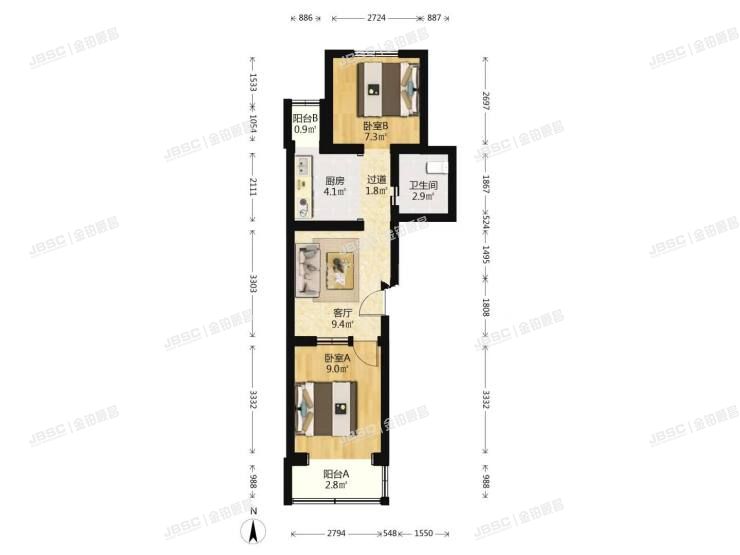 丰台区 新华街二里2号楼6层3-602室