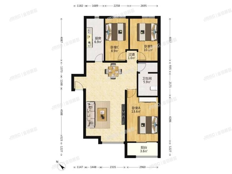 丰台区 晓月八里2号楼25层2单元2501室（沸城）