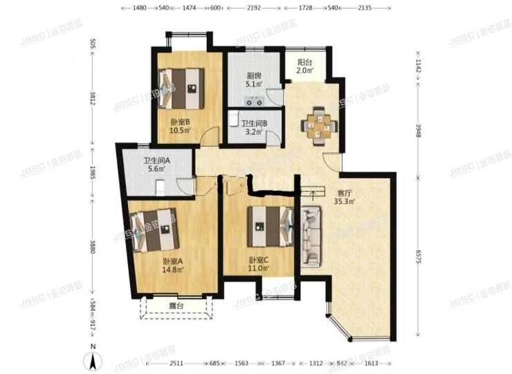 通州区 颐瑞东里126号楼3层2单元301室（DBC加州小镇）