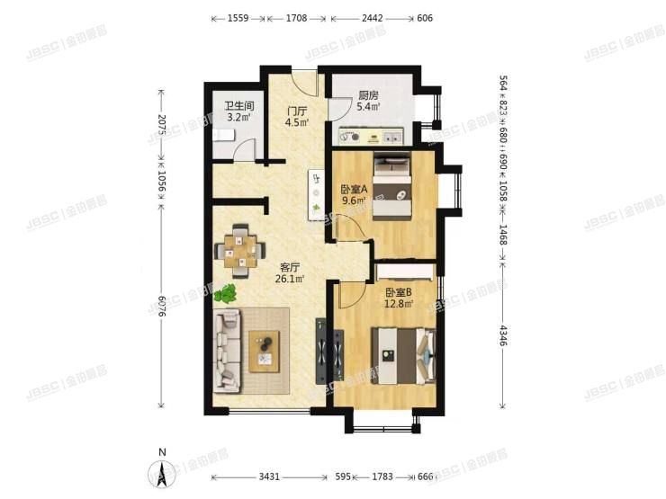 丰台区 魏家村南路20号院6号楼1层1单元102室（西府颐园）