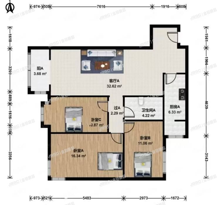 东城区 左安漪园小区2号楼2层1单元203号