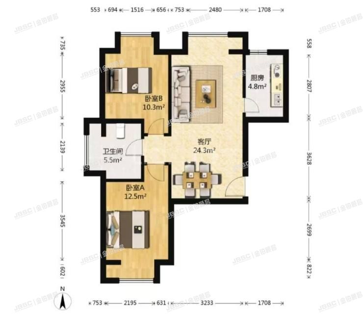 丰台区 丰仪南路1号院8号楼3单元304室（广安康馨家园）