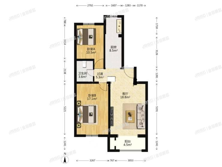 房山区 汇丰街1号院6号楼6层二单元602室（世界名园）