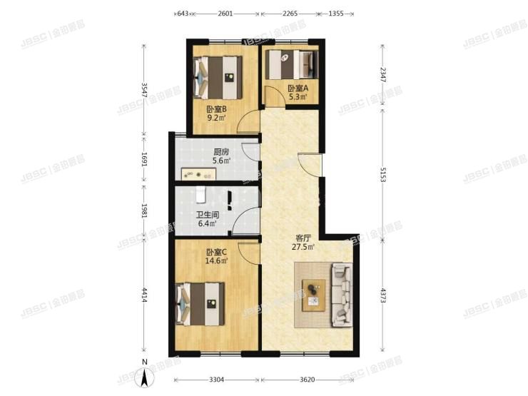 房山区 福宁街3号院3号楼5层二单元502号（中国铁建原香嘉苑）