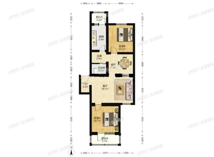 大兴区 贵园东里甲6号楼2单元101号