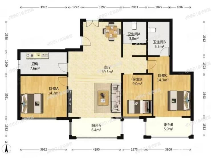 丰台区 紫芳园六区3号楼14层1单元1602室(方庄6号)