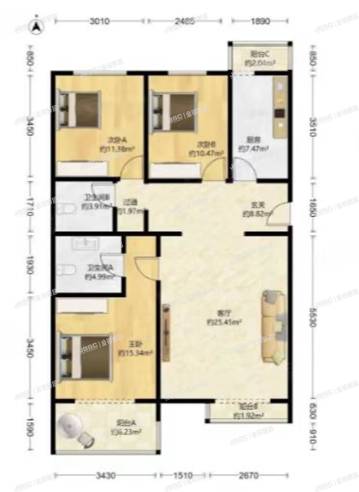 大兴区  椿蓉园三里甲1号楼6层3-602号
