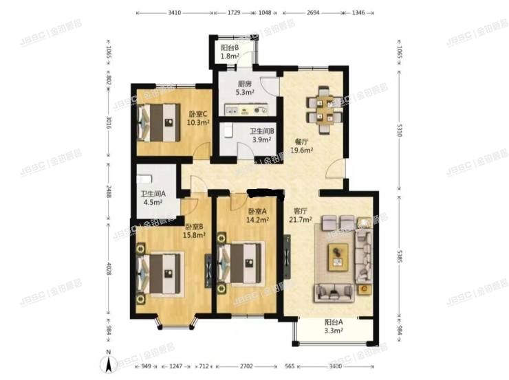 大兴区 玉璟园11号楼3层2-301室