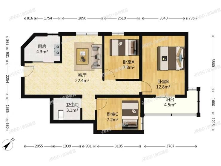 丰台区 芳城园三区6号楼5层6门502室