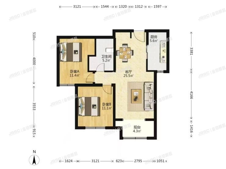 丰台区 鑫盛街4号院8号楼3层3单元303室（鑫園）