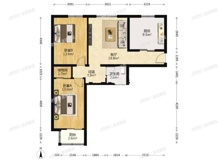 大兴区 丽园路30号院26号楼5层3单元501室(首开康乃馨城)