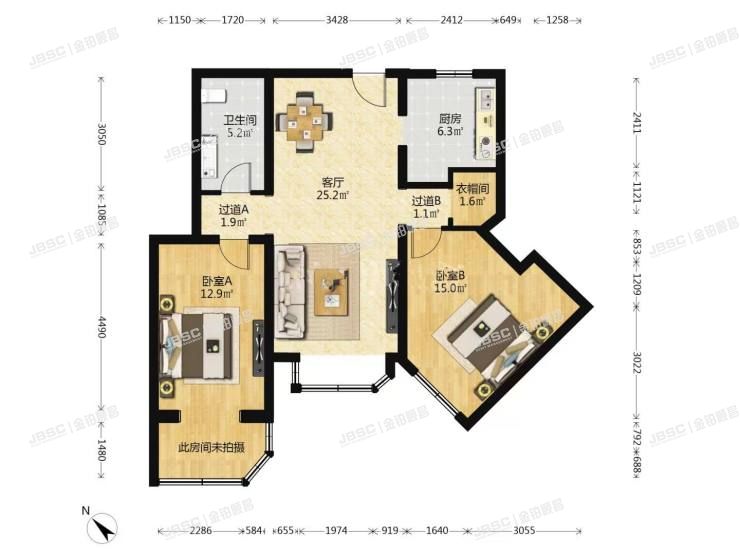 丰台区 怡海花园富泽园1号楼2层208房屋