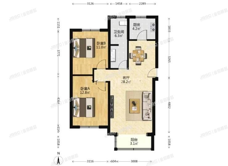 大兴区 丽园路30号院26号楼5层3单元501室(首开康乃馨城)