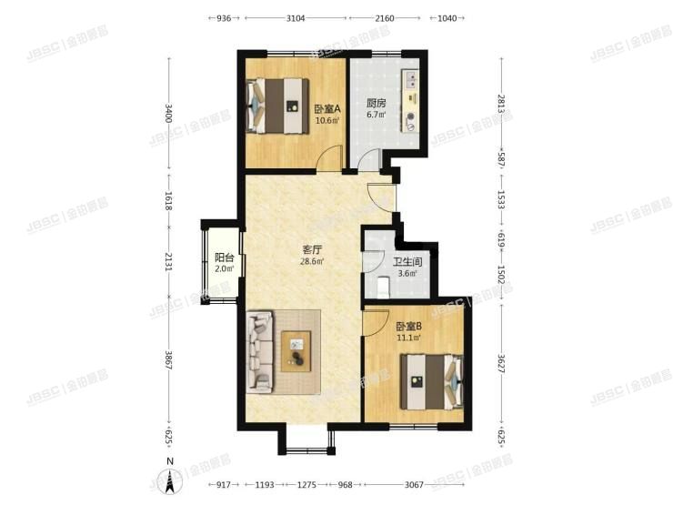 大兴区 育林街8号院1号楼11层1单元1101室（育新花园西里）