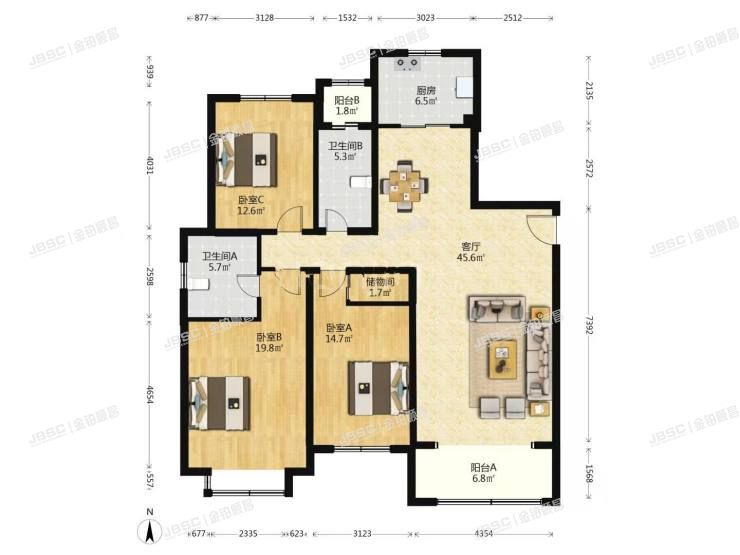 房山区 溪雅苑一区8号2层01单元202室（九洲溪雅苑一区）