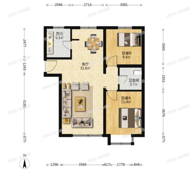 朝阳区 周家庄中路19号院2号楼8层二单元801室