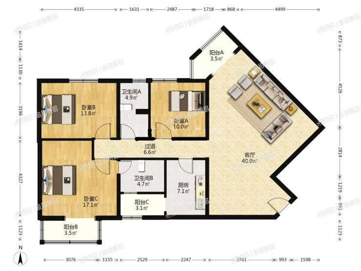 房山区 拱辰南大街44号院1号楼14层2单元1403室办公（荣鹏花园）