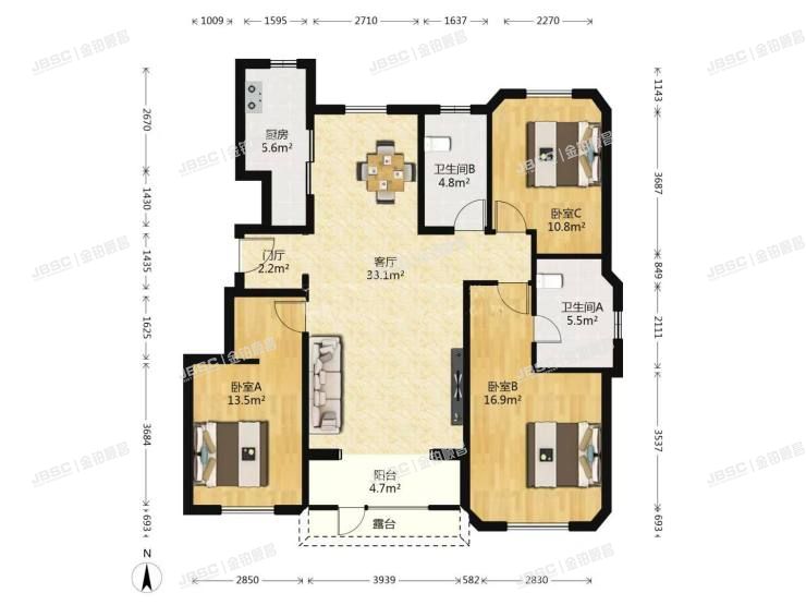 门头沟区 西山环路7号院10号楼5层1单元501室（西山艺境）