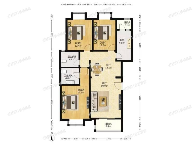 丰台区 长云路2号院10号楼4层2单元502室（珠江御景）