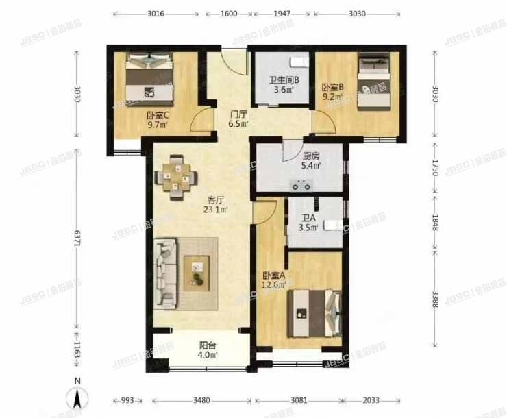 通州区 玉桥西路26号院4号楼12层2单元1202室（通州万国城MOMA）