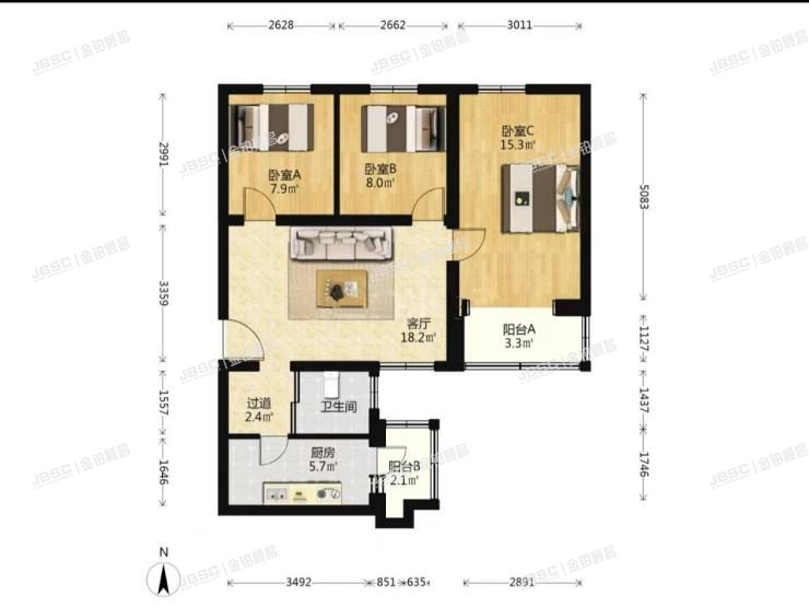 顺义区 樱花园一区20号楼6层602室