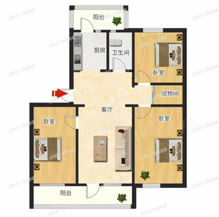朝阳区 红庙北里6号楼2层3门201室