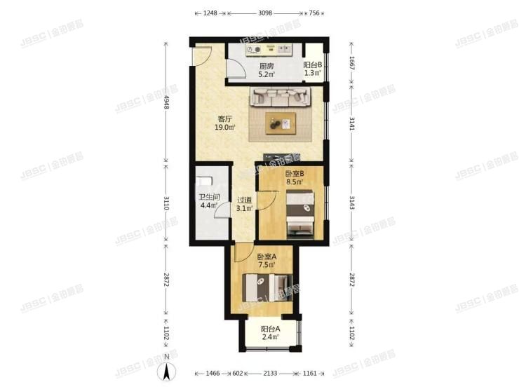 大兴区 宏业路2号院7号楼17层1705室（理想家园）