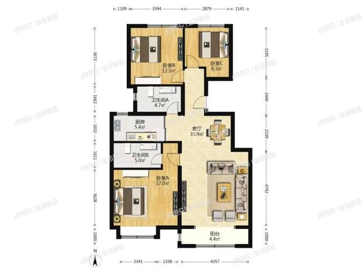 大兴区 隆丰大街1号院7号楼3层四单元302室（众美城）