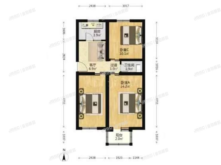 丰台区 金家村1号院7号楼3层2-17室