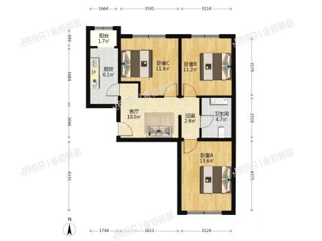 丰台区 双林东路108号院2号楼8层2单元804（春风雅筑）