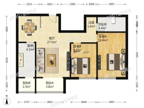 门头沟区 滨河霁月园4号楼13层2单元1302（霁月园）