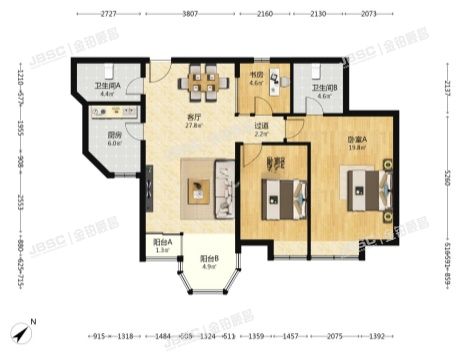 丰台区 青塔西路58号院4号楼19层1904(珠江峰景）