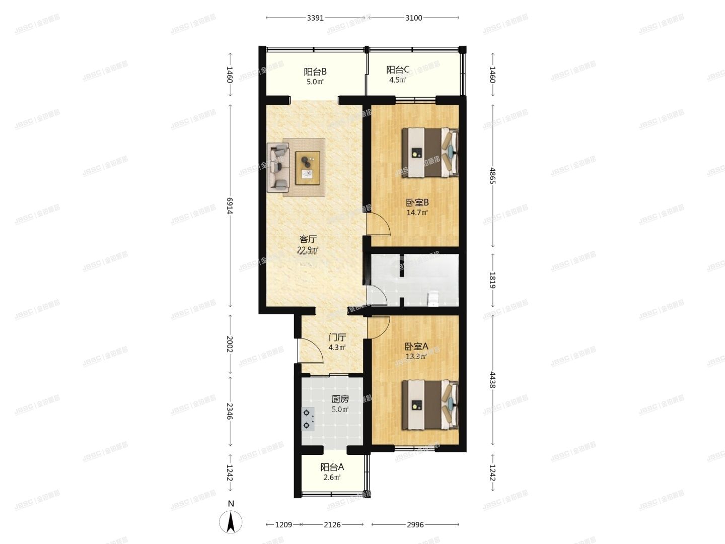 房山区 城关街道永安家园9号楼2层2-201(永安家园）