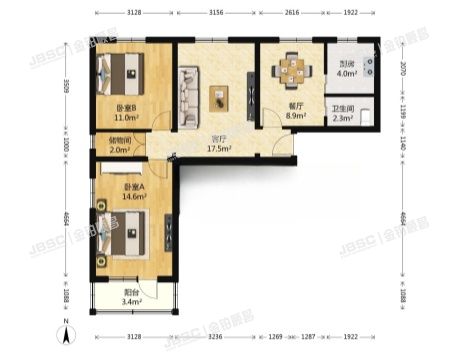 丰台区 西罗园二区22号楼20层2003