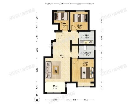 房山区 良锦街3号院1号楼7层二单元701（旭辉城）