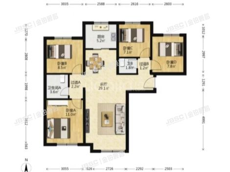 大兴区 思邈路1号院6号楼26层2单元2604（保利春天里）