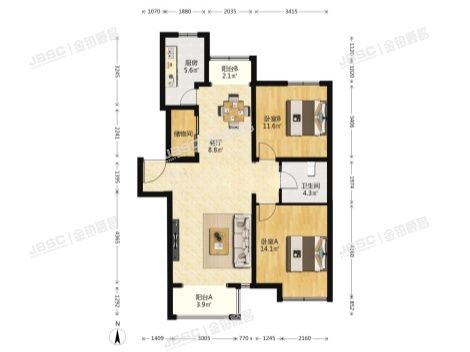 房山区 阎村镇绿城·百合公寓天风苑7号楼3层4单元302（绿城百合公寓）